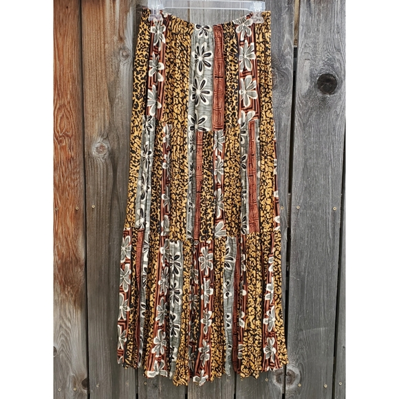 ❤️Floral Leopard Vintage Skirt one size Made in TX 100% Rayon - Picture 2 of 6